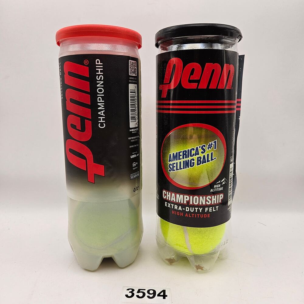 LOT OF 6 PENN TENNIS BALLS CHAMPIONSHIP & HIGH ALTITUDE PRACTICE TRANING USED
